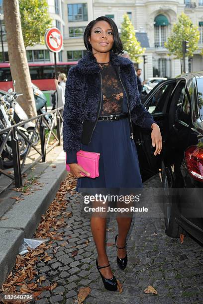 Gabrielle Union arrives at Miu Miu Fashion Show during Paris Fashion Week Womenswear SS14 - Day 9 on October 2, 2013 in Paris, France.