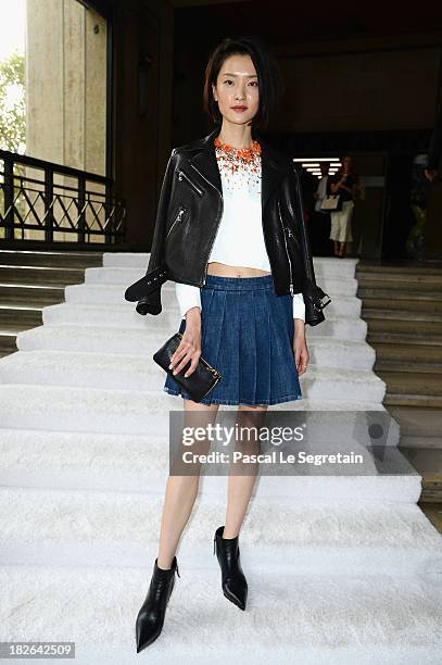 Du Juan attends the Miu Miu show as part of the Paris Fashion Week Womenswear Spring/Summer 2014 at Palais d'Iena on October 2, 2013 in Paris, France.