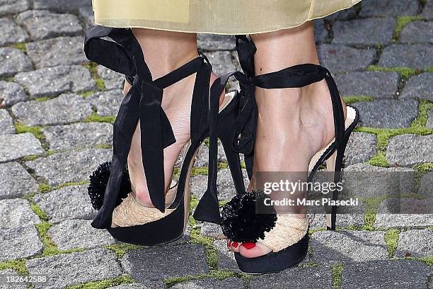 Ulyana Sergeenko attends the Miu Miu show as part of the Paris Fashion Week Womenswear Spring/Summer 2014 on October 2, 2013 in Paris, France.