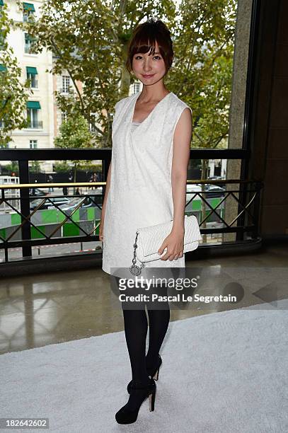 Mariko Shinoda attends the Miu Miu show as part of the Paris Fashion Week Womenswear Spring/Summer 2014 at Palais d'Iena on October 2, 2013 in Paris,...