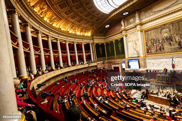 General view at the National Assembly during the session of questions to the government. A weekly session of questions to the French government in...