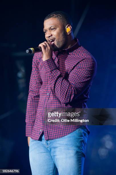 Gill of JLS performs on stage on Day 2 of Fusion Festival 2013 at Cofton Park on September 1, 2013 in Birmingham, England.