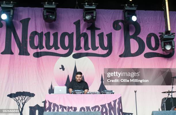 Naughty Boy perform on stage on Day 2 of Fusion Festival 2013 at Cofton Park on September 1, 2013 in Birmingham, England.