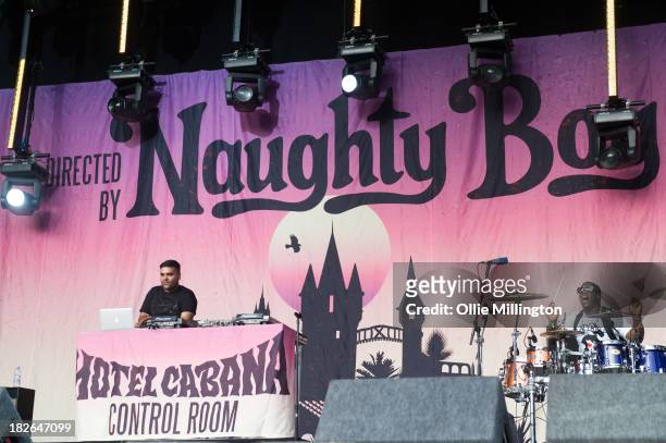 Naughty Boy perform on stage on Day 2 of Fusion Festival 2013 at Cofton Park on September 1, 2013 in Birmingham, England.