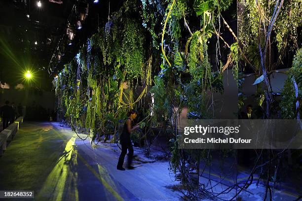 General view prior the Moncler Gamme Rouge show as part of the Paris Fashion Week Womenswear Spring/Summer 2014 on October 2, 2013 in Paris, France.