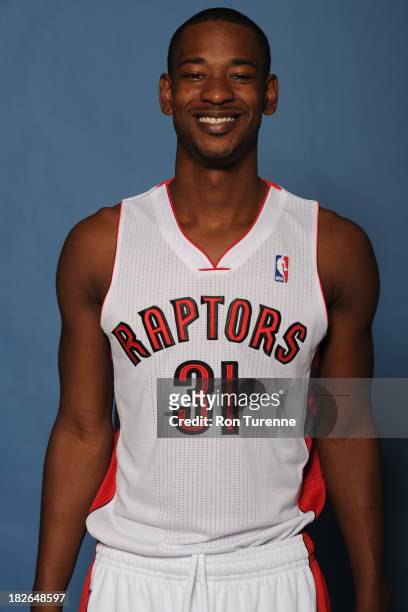 Terrence Ross of the Toronto Raptors poses for a portrait during a Media Day on September 30, 2013 in Toronto, Canada. NOTE TO USER: User expressly...