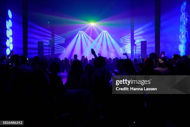 Sneaky Sound System performs during the NGV Gala 2023 at the National Gallery of Victoria on December 02, 2023 in Melbourne, Australia.