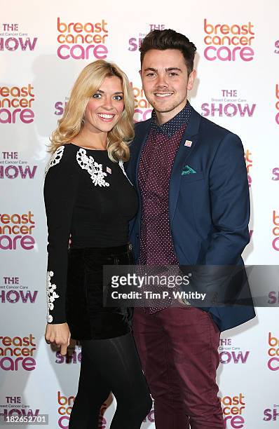 Emma Stephens and Ray Quinn arriving at the afternoon performance of the Breast Cancer Care Fashion Show at Grosvenor House, on October 2, 2013 in...