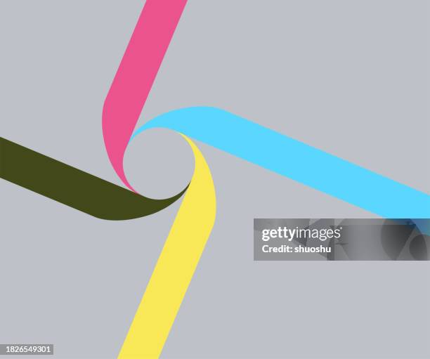 abstract colors aperture style turning stripe illustration pattern background - twisted shape stock illustrations