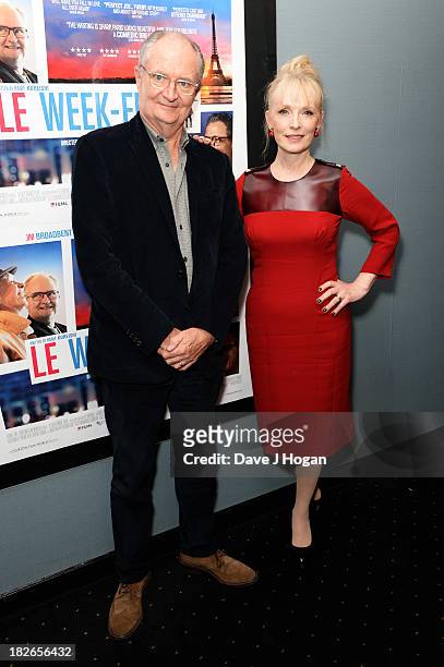 Lindsay Duncan and Jim Broadbent attend the UK premiere of 'Le Week-end' at The Curzon Chelsea on October 1, 2013 in London, England.