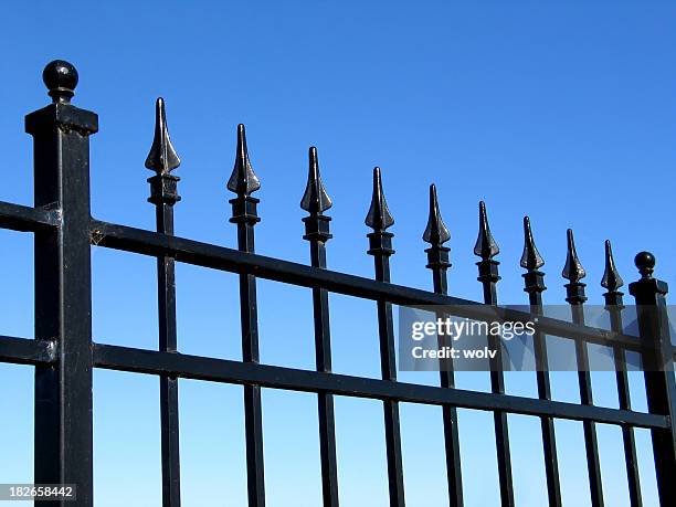 keep out - metal fence stock pictures, royalty-free photos & images