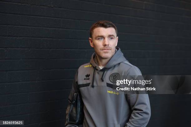 John Fleck of Sheffield United arrives at the stadium prior to the Premier League match between Burnley FC and Sheffield United at Turf Moor on...