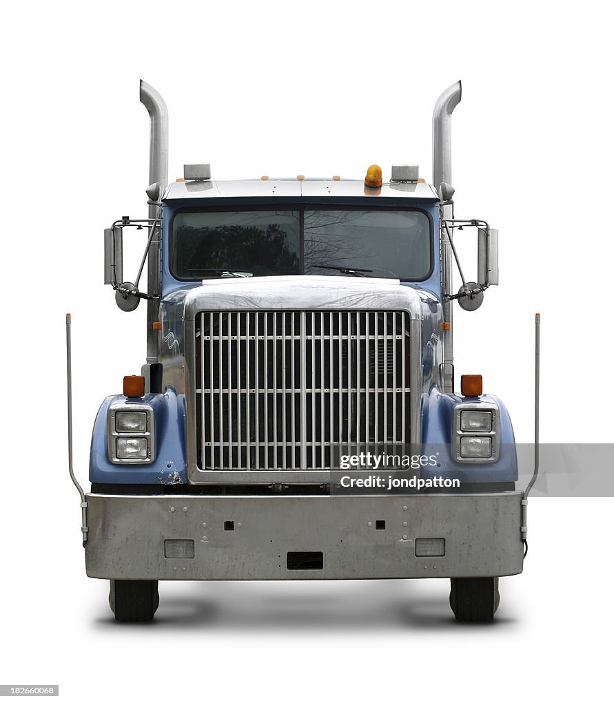 Blue commercial truck