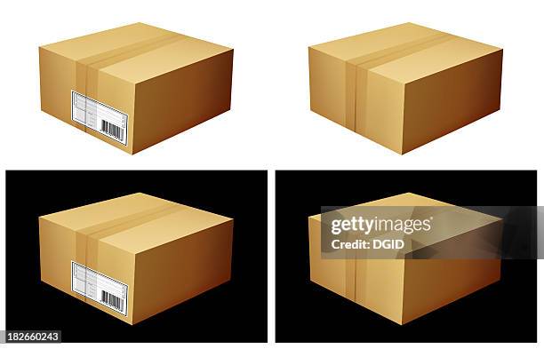 airbrushed cardboard box - [ 2 ] - brown box stock pictures, royalty-free photos & images