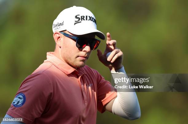 Ryan Van Zelzen of South Africa on the 18th green during day three of the Investec South African Open Championship at Blair Atholl Golf & Equestrian...