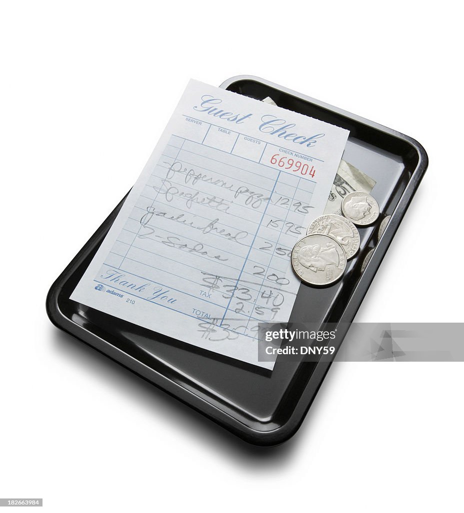 Guest Check on Tray
