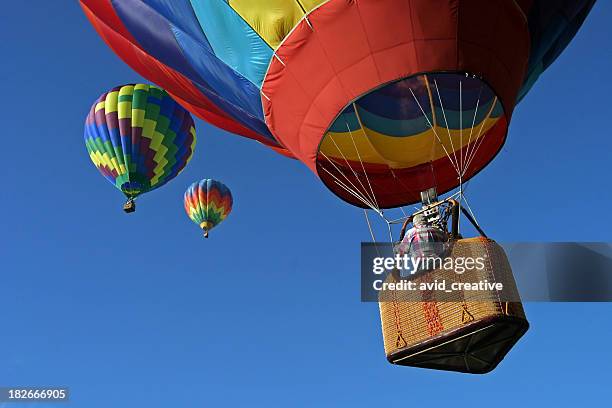 hot air balloons going up - launch of national geographic mission blue campaign stockfoto's en -beelden