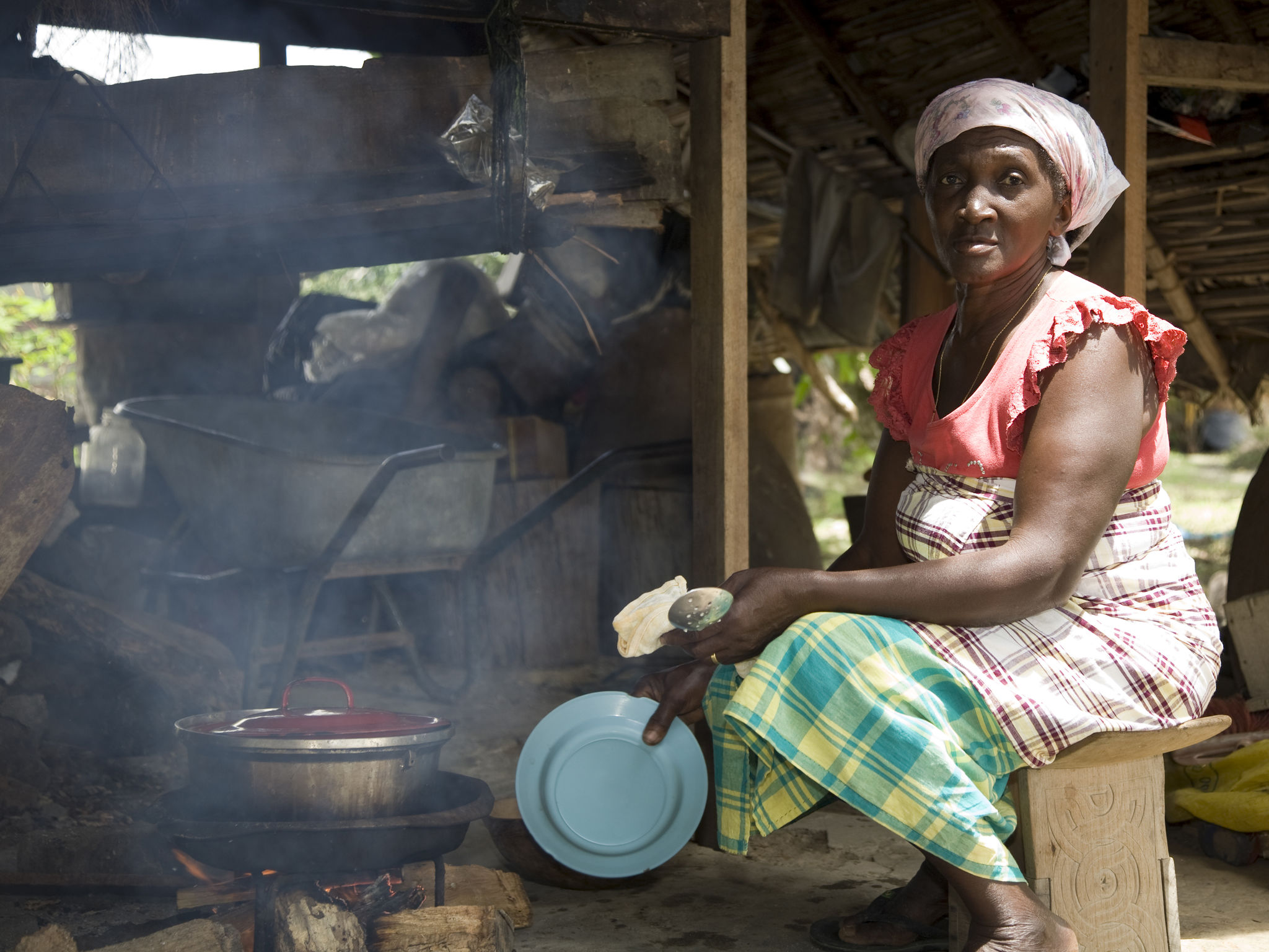 Suriname, preparing food. Suriname, preparing food.