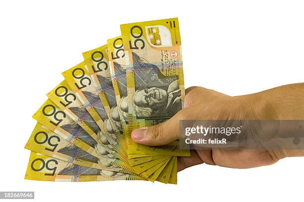 australian 50's - fifty dollar bill stockfoto's en -beelden