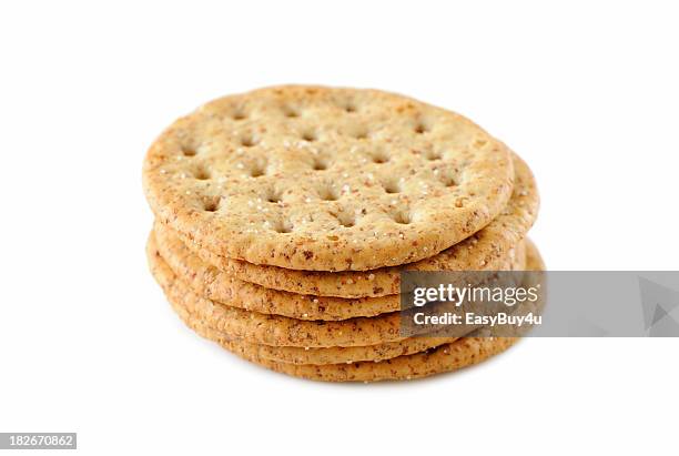 a pile of six crackers stacked on top of each other  - wholegrain stock pictures, royalty-free photos & images