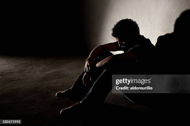 sad young guy - fragile stockfoto's en -beelden