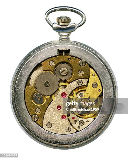 mecánica - reloj de bolsillo fotografías e imágenes de stock