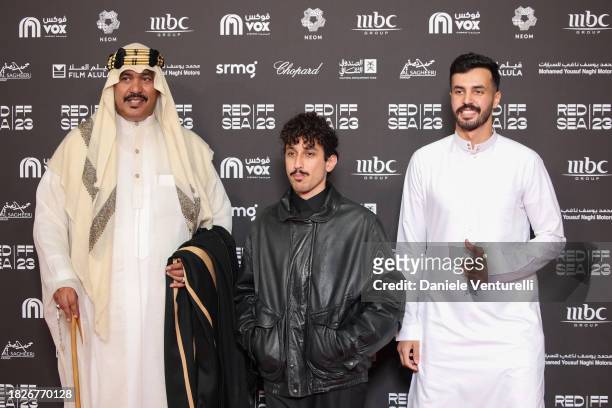Meshal Aljaser and guests attend the red carpet for "Naga" during the Red Sea International Film Festival 2023 at the The Ritz-Carlton Jeddah on...