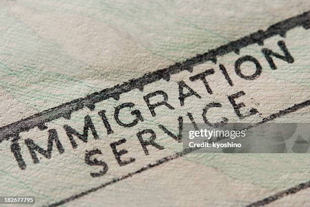 close-up of blank immigration stamp - arrival stamp stock pictures, royalty-free photos & images