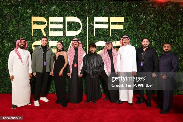 Adwa Bader, Yazeed Almajyul, Meshal Aljaser, Almotaz Aljefri, Gibran and guests attend the red carpet for "Naga" during the Red Sea International...