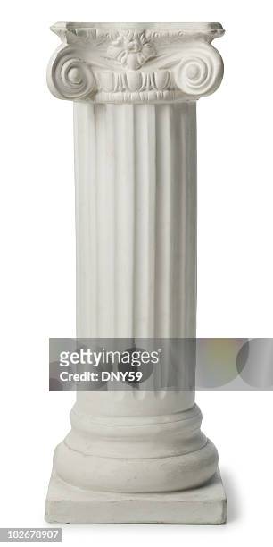 greco colonna ionica o piedistallo - greece foto e immagini stock