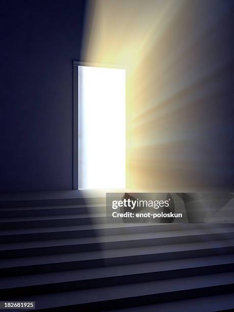 door of hope - door light rays stock pictures, royalty-free photos & images