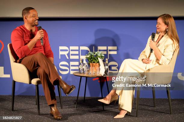 Will Smith and Raya Abirached speak on stage at In Conversation with Will Smith during the Red Sea International Film Festival 2023 on December 02,...