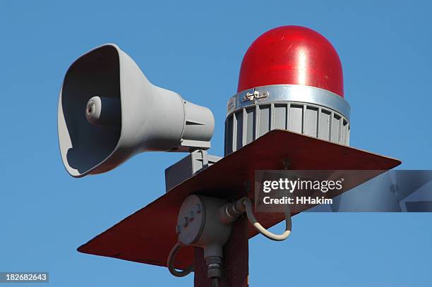 siren alarm - sirene stockfoto's en -beelden