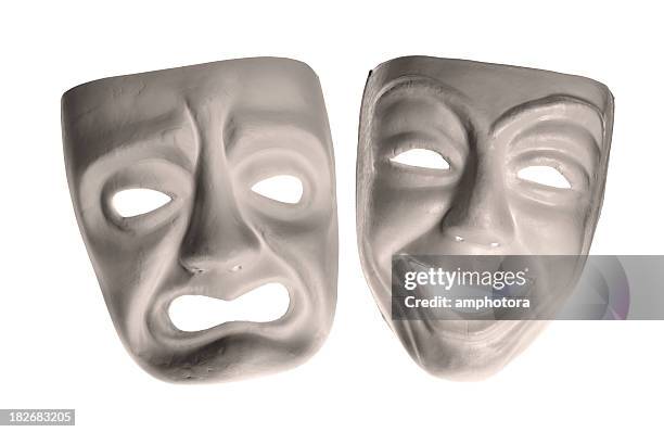 tristezza felicità - theatrical masks foto e immagini stock