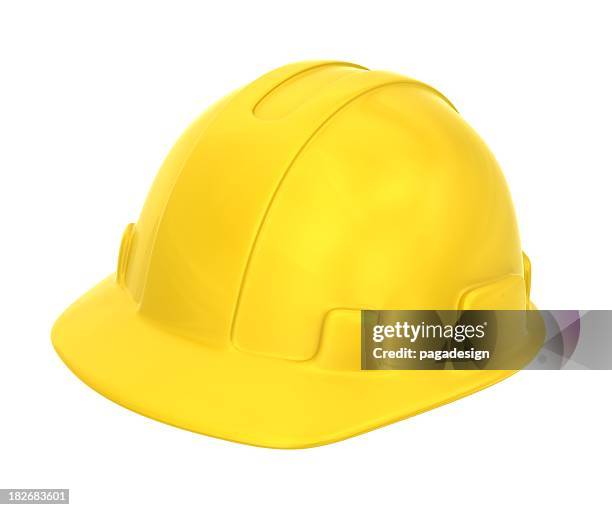 yellow helmet - blue collar construction isolated bildbanksfoton och bilder