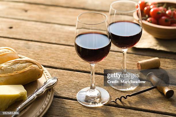 red wine alfresco - red wine stock pictures, royalty-free photos & images