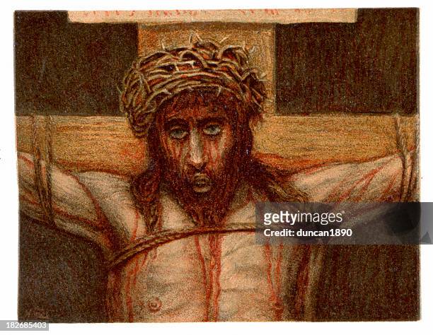 jesus on the cross - crucifix stock illustrations