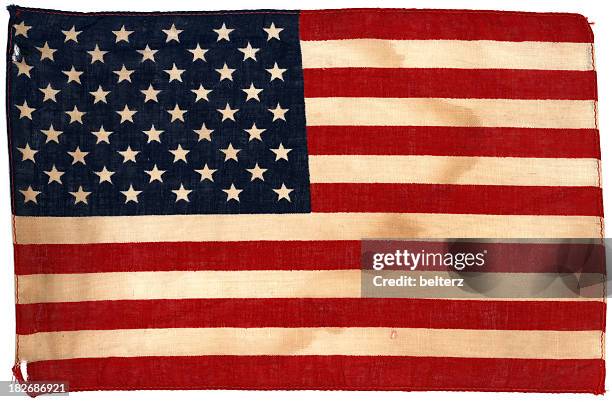 weathered us flag - frayed fabric stock pictures, royalty-free photos & images