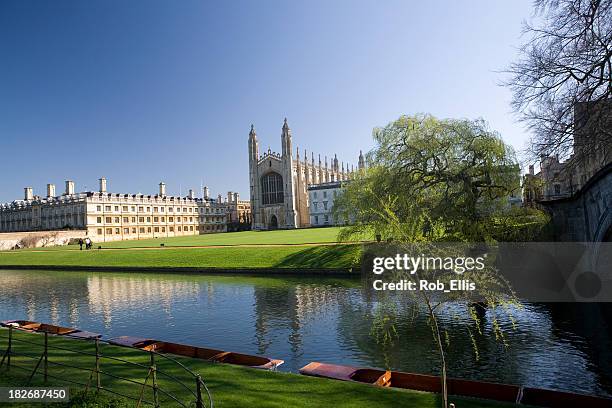 kings college, cambridge, das costas - andando de chalana - fotografias e filmes do acervo