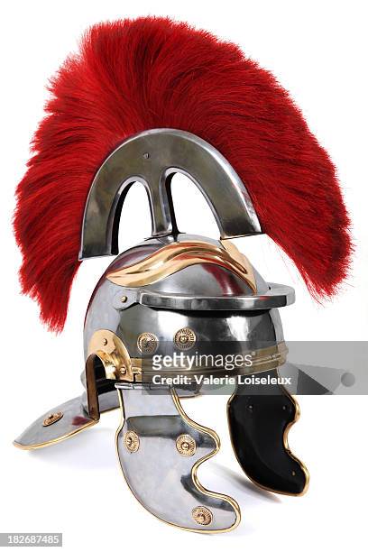 roman centurion helmet - helmet stock pictures, royalty-free photos & images