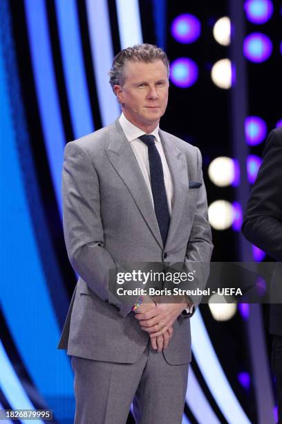 Special guest Steve McManaman looks on during the UEFA EURO 2024 Final Tournament Draw at Elbphilharmonie on December 02, 2023 in Hamburg, Germany.
