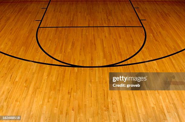 simplistic aerial view of a basketball court - basketball court floor bildbanksfoton och bilder