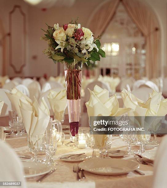 festive table - banquet hall stock pictures, royalty-free photos & images