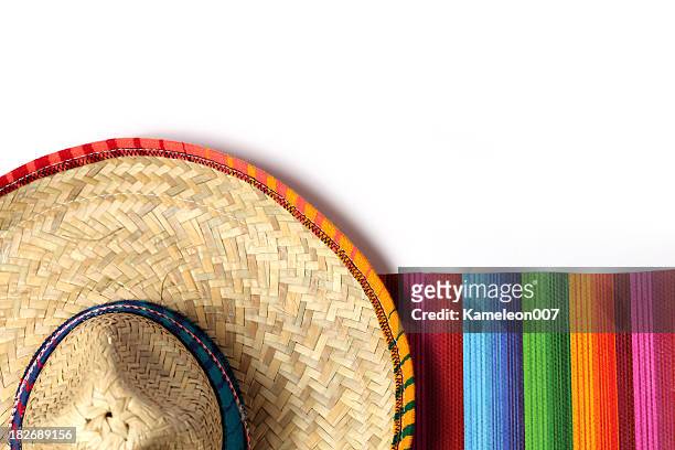 cinco de mayo border - mexican hat stock pictures, royalty-free photos & images