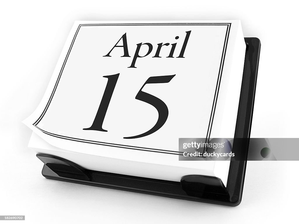 Desk Calendar - April 15th (with clipping path)