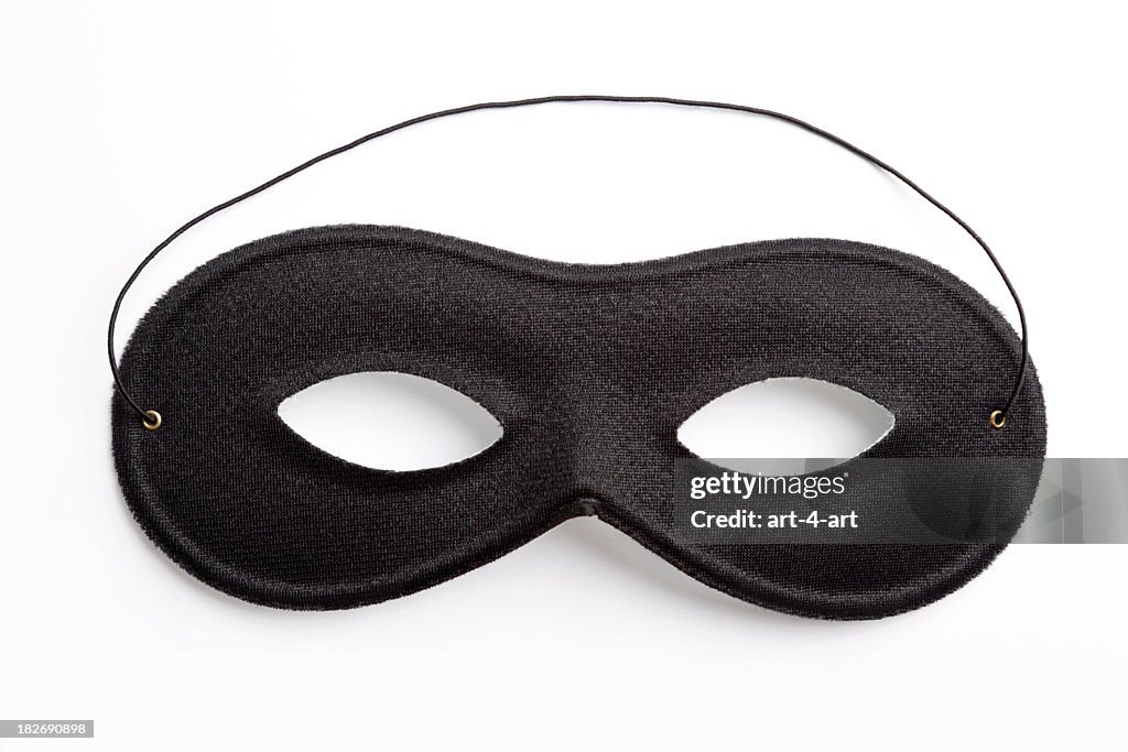 Máscara de carnaval negro sobre fondo blanco