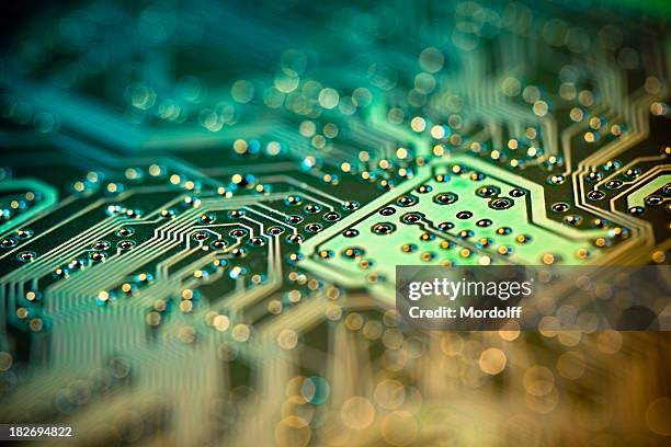 computer circuit board - macro photography stock-fotos und bilder