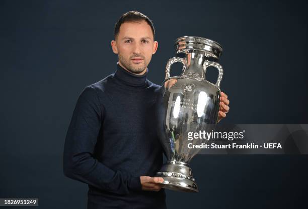 Domenico Tedesco, head coach of Belgium poses for a picture ahead of the UEFA EURO 2024 Final Tournament Draw at the Atlantic hotel on December 02,...