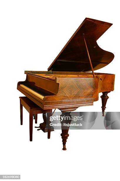 piano à queue isolé - grand piano photos et images de collection