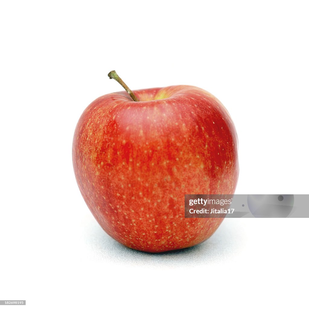 Red Apple on a White Background